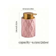肥皂液分配器-1入組260ml簡約鑽石陶瓷按壓泡沫洗手液沐浴露洗髮水乳液瓶旅行旅館B&B浴室家庭裝飾 - 彩色 - 查看 11