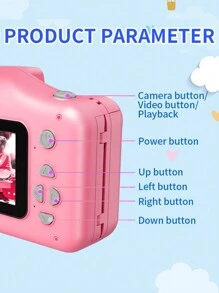 Instant Camera - Cartoon Style Digital Mini Camera, Selfie Camera - Pink - Pink - View 4