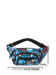 1入單肩輕便腰包，耐用拉鍊，適用於商務旅行、度假、醫院返校和其他場合，帆布材質，迷彩印花，適用於男性教師和其他蜜月旅行必備，也適用於學生、朋友、父親，完美的超市購物收納袋，單肩包通勤。 - 綠色 - 查看 3