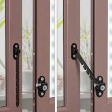Window Safety Lock, Window Restrictor Fixing Device, Easy To Install And Adjustable, Suitable For Casement Windows, Bedrooms, Kitchens - Black - View 1