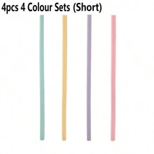 4 piezas de Pajitas reutilizables de silicona para la cocina, regalo de Navidad