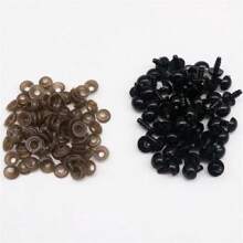 5mm-18mm Black Plastic Safety Eyes Animal Eyes For Amigurumi With Washers Diy Crochet Crafts TeddyBear Making Supplies Decoration Accessories 100pcs/Bag