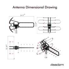 360°Rotation UV Dual Frequency 45-860MHz 22-38dB Open Antenna Silver - Black - View 7
