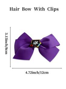 2Pcs 4.7 Inch Back To School Hair Bow For Girls Teenagers Girl Hair Bows With Clips For Festivals Party Girls Graduation Season Hairgrips For First Day Of School Classroom Girls Students - Purple - View 6