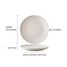 8 Inch/10 Inch Round Vintage Porcelain Plate, Family Breakfast Plate, Cake And Snack Plate, Cosmetics And Jewelry Storage Plate, Commercial Steak Plate - White Petals - View 7