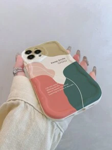 Funda protectora de teléfono de 1 pieza con elemento de eslogan lindo minimalista, patrón de hoja, a prueba de golpes, compatible con iPhone 11/12/13/13ProMax/14ProMax/15/15Pro/15Plus/15ProMax/16ProMax, resistente al agua, a los arañazos y a las caídas, regalo de primavera, fiesta de primavera - Multicolor - Ver 6