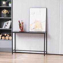 Industrial Style Porch Table Single Layer Black Oak Triamine Board [105 * 30 * 71cm] - 黑色 - 查看 1