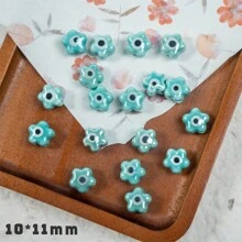 10pcs Colorful Flower Shaped Hand Painted Ceramic DIY Beads For Bracelet, Necklace, Earrings, Phone Charm Pendant Jewelry Making Valentines