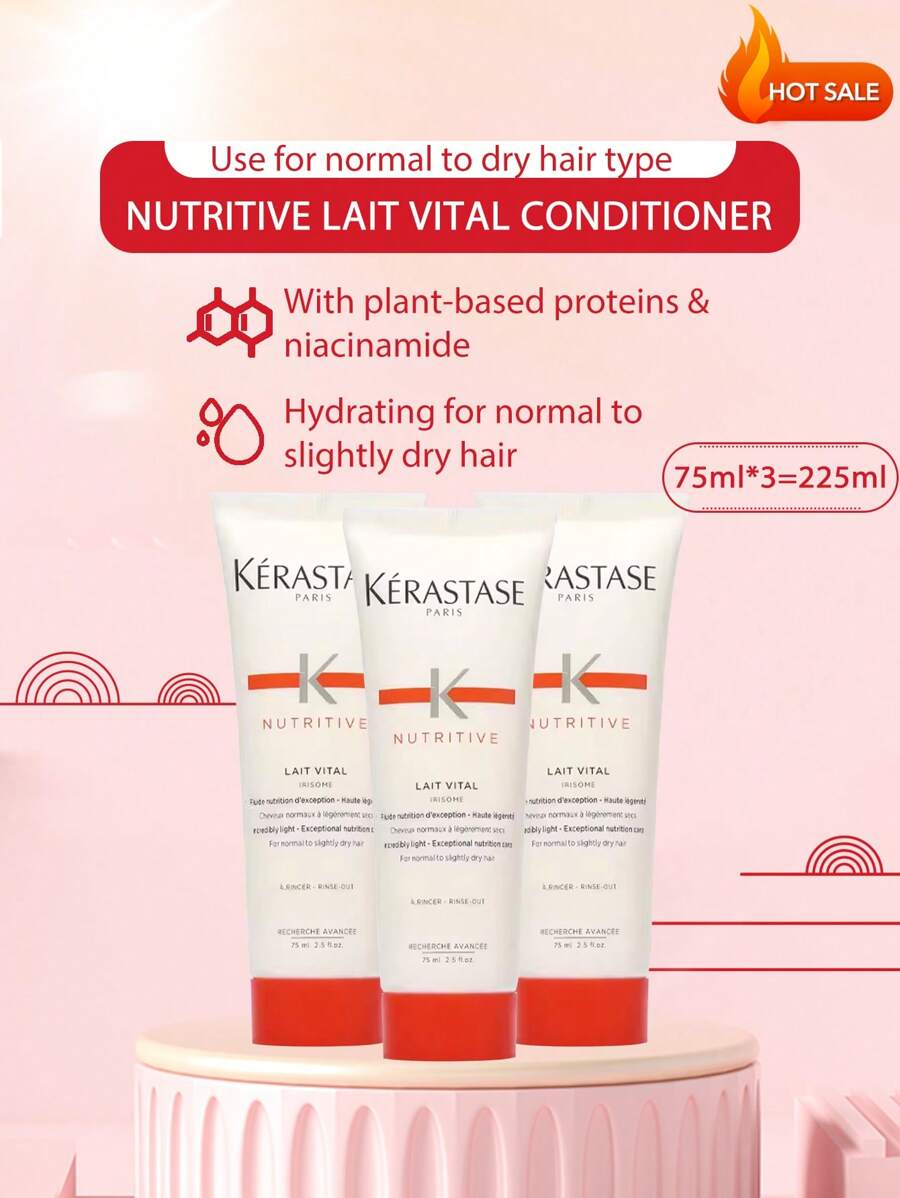 Kérastase Kashi [Mini Size] Nourishing Hair Conditioner, 75ml*3. Designed For Dry Hair Types, It Replenishes Moisture, Enhances Shine, And Nourishes Hair. Smooth And Glossy Deep Conditioning Treatment, Infused With Niacinamide. Suitable For Fine To Medium Dry Hair Types. [Random Packaging (2 Styles)] - 75ml*3/225ml - 查看 1