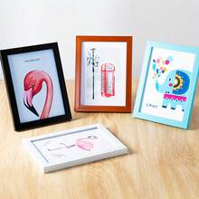 1 pieza Marco de fotos simple y creativo de varios colores, 5 pulgadas / 6 pulgadas / 7 pulgadas / 8 pulgadas, exhibición de imagen de montaje de escritorio y pared, almacenamiento y exhibición de fotos - Naranja - Ver 6