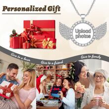 1 Peça Colar de Foto Personalizado, Colar Personalizado com Pingente Redondo de Foto de Lembranças com Asas de Anjo Colorido, Corrente de Pescoço de Liga Simples, Estilo Hip-Hop, Presente Comemorativo, para Namorada ou Namorado, para Pai e Mãe, Presentes do Dia dos Pais, Presente Perfeito para Família e Dia dos Namorados Lantejoulas Estilosas, Vintage, Contratadas, Simples, Unissex, Old Money, Casual, Moda Anos 2000, Personalizado Y2k, Personalizado, Presentes Únicos Ideais para Ele, Ela, Namorado, Namorada, Pai, Mãe, Família, Amigos, Avós, Filho, Filha, Animais de Estimação para Aniversários, para Uso Diário, para Baile de Formatura, para o Dia dos Pais, para o Dia das Mães, para o Dia dos Namorados, para a Formatura, para Casamentos