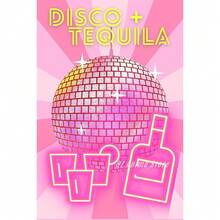 1入組 粉紅色迪斯科球舞池迪斯科派對時尚海報印刷 复古牆藝畫布油畫 家居俱樂部酒吧裝飾，無框 - 彩色 - 查看 22