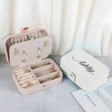 Caixa De Jóias Personalizada Da Moda Personalizada Com Nome, Caixa De Jóias Personalizada Para Meninas, Caixa De Viagem Para Jóias De Colar, Anel, Brinco, Presente De Madrinha, Lembrancinhas De Festa De Casamento, Lindos Presentes Para O Dia Da Mãe, Presentes Para Irmãs E Familiares Durante Feriados