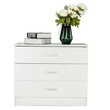 Modern Simple 3-Drawer Dresser - White - View 5