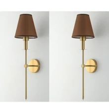 E27/E26 Holder Wall Sconces , Retro Industrial Wall Lamps, Bathroom Vanity Sconces Wall Lighting With White Fabric Shade, Suitable For Bedroom Living Room Corridor Kitchen