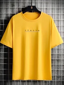 Men T-Shirts - 黃色 - 查看 1