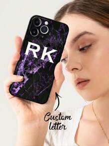 1 pieza Funda personalizada para teléfono con iniciales, funda de iPhone con diseño de nombres personalizados, funda de teléfono con nombre personalizado con iniciales, regalo de aniversario, regalo de San Valentín, regalo de cumpleaños, regalo de boda, regalo del Día de la Madre, regalo del Día del Padre, regalo para mejor amiga, regalo para mamá/papá, regalo para novio, regalo para novia - Multicolor - Ver 1