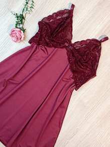 Women Nightgowns & Sleepshirts - 酒紅色 - 查看 1