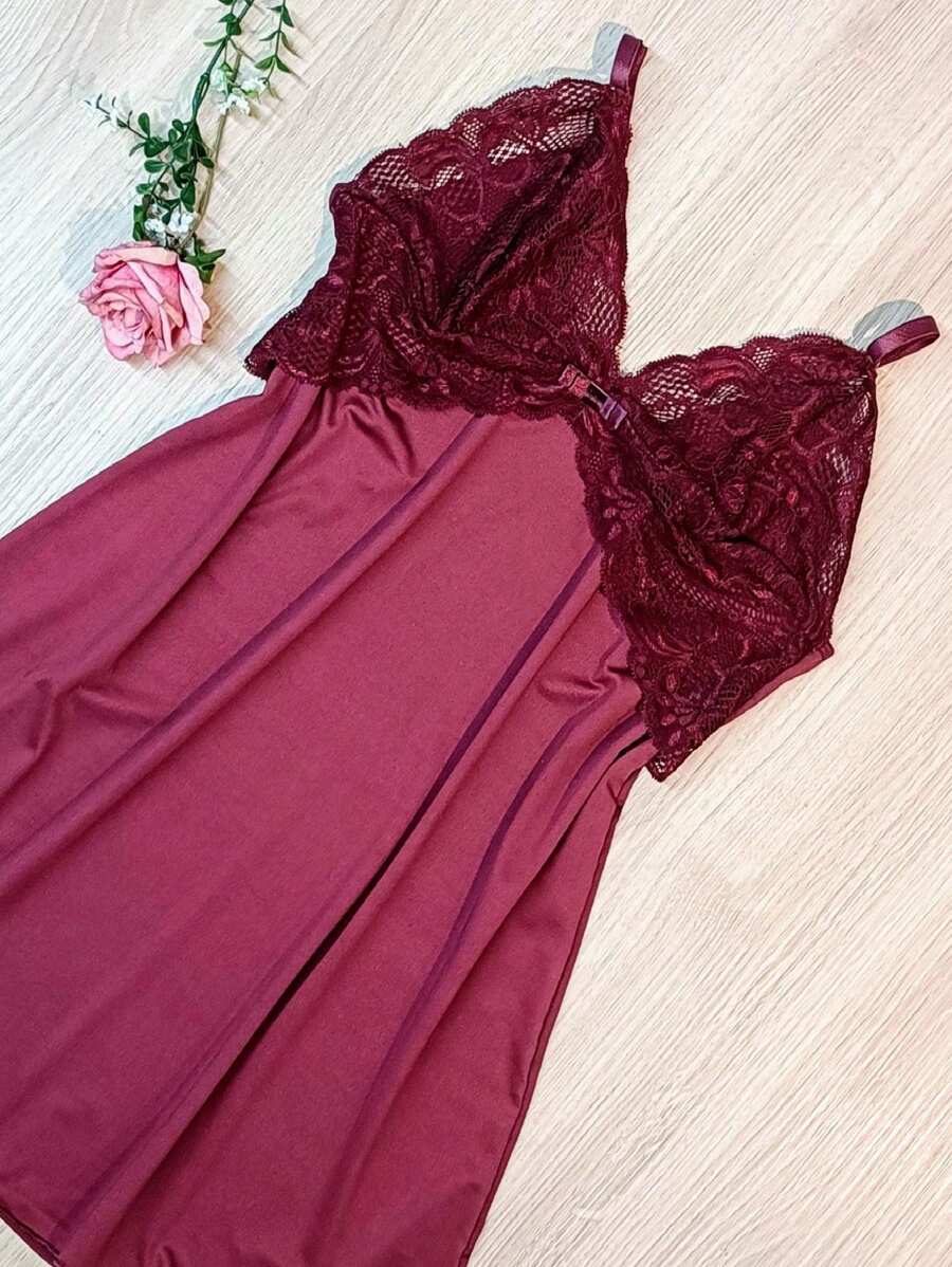 Women Nightgowns & Sleepshirts - 酒紅色 - 查看 1