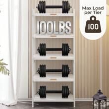 5-Layer Multifunctional Storage Cabinet With Cabinet Door Storage Cabinet Rack Storage Rack White