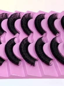 Rikuaild 7 pares de pestañas postizas rusas D-Curl gruesas y voluminosas, naturales y alargadoras, para crear ojos cautivadores - Pestañas Fluffy - Ver 9