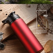 304 不锈钢运动水壶，椭圆形，防漏，带手洗保养说明，适合户外骑行 - 16.91 盎司，适合返校 - 彩色 - 查看 9