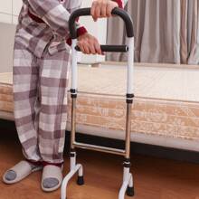 Barandillas de cama para la seguridad de adultos mayores, barandillas para sofá, barandillas para inodoro, barandilla de asistencia para la cama con asa ergonómica antideslizante y soporte de cama de acero al carbono resistente para ayudar la movilidad de adultos mayores y mujeres embarazadas - Blanco - Ver 13