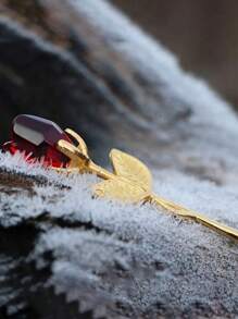 1pc Glass Rose Mini Crystal Flower Artificial Flowers,Mini Crystal Gift Box Decoration Red Rose Flower Artificial Flowers Party Gift For Women, Glass Rose Mini Crystal Flower Artificial Flowers Wedding Party Gift Room Ornament Office Desktop Decoration