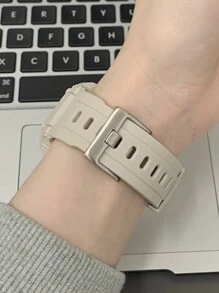 Bộ dây đeo và vỏ đồng hồ 2 trong 1 họa tiết bầu trời sao, mềm mại và thoải mái, phù hợp cho phong cách thể thao thường ngày, tương thích với các loại dây đeo 40mm, 38mm, 41mm, 42mm, 44mm, 45mm, tương thích với Apple Watch Series SE, 9, 8, 7, 6, 5, 4, 3, 2, 1. - Màu be - Xem 9