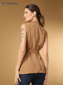 Women Blouses - Camel - View 4