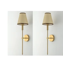 E27/E26 Holder Wall Sconces , Retro Industrial Wall Lamps, Bathroom Vanity Sconces Wall Lighting With White Fabric Shade, Suitable For Bedroom Living Room Corridor Kitchen