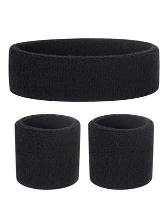 3 件套儿童防汗带套装，包括防汗带、腕带和头带