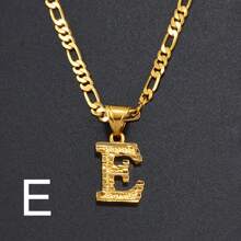 1pc Ladies' Gold Or Silver A-Z Alphabet Pendant Necklace, Charm Jewelry For Birthday/Party/Wedding - Gold - View 23