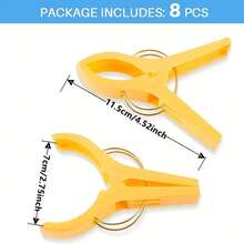8pcs Beach Towel Clips, Chair Clips, Towel Holder, Plastic Clothes Pegs, Hanging Clip, Clamps, Clothes Pins - Multicolor - View 7