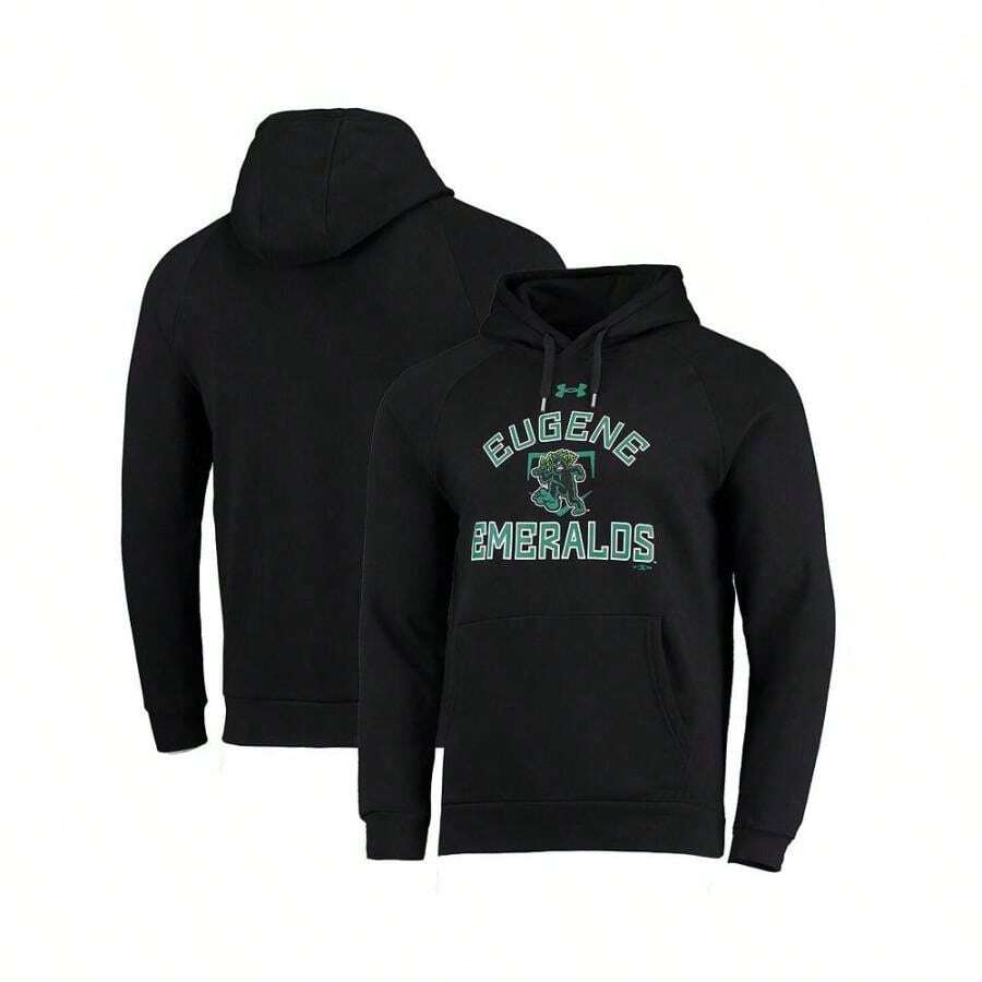 Under Armour Áo hoodie chui đầu lông cừu Raglan All Day của Boyfriend Style dành cho nam màu đen Eugene Emeralds - màu đen - Xem 1
