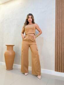 Women Short Dresses - 卡其色 - 查看 2