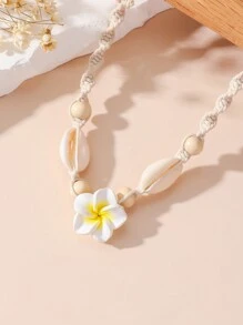 1 chiếc Lắc chân Bohemian mới, Hoa đất sét thủ công & Trang trí vỏ sò Chuỗi chân bãi biển, Đồ trang sức chân - Nhiều màu - Xem 3