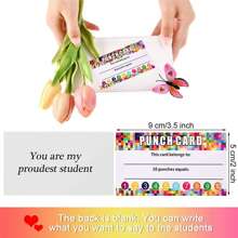 50 piezas/paquete Tarjeta de recompensa, tarjeta de puntos, tarjeta de ánimo para el aprendizaje - Multicolor - Ver 5
