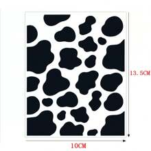 TYFYO 5 hojas/130 piezas Pegatinas de estampado de vaca, calcomanías autoadhesivas con patrón de vaca negra, pegatinas decorativas de manchas negras para decoración de fiesta temática de vaca o manualidades DIY