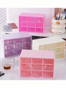 Desktop Storage & Display Box - Fioletowy - Zobacz 3