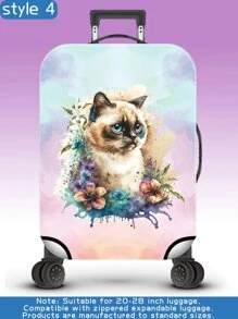 Cat, Man's Best Friend, Animal Tie-Dye Series, Personalized Digital Printing Pattern, Production Process Upgrade, Overall Elastic Binding Process, Thickened Elastic Fabric, Washable, Suitcase Protective Cover, Suitcase Protective Cover, Suitcase Dustproof Cover, Suitcase Dust Cover, Very Suitable For Business Trips, Travel, And Luggage Check-In, Suitable For 20-28 Inch Boxes. Bag For School School Accessories School Stuff