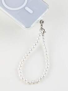 Literary Little Pearl Phone Lanyard Strap - Beige - View 1