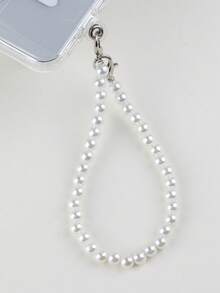 Literary Little Pearl Phone Lanyard Strap - Beige - View 2