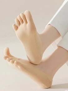 2 chiếc lót giày hở ngón, thoáng khí và chống trượt cho mùa hè, nhẹ và thoải mái, thích hợp cho mọi loại giày - Màu be - Xem 2