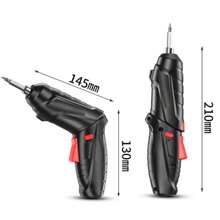 Atornillador inalámbrico, Juego De Destornillador Eléctrico Taladro Inalámbrico Recargable Portátil Atornillador inalámbrico KILIAN ETHAN De 3.6v, Kit De 47 Piezas, Juego De herramientas electricas - Negro - Ver 6