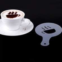 塑料咖啡装饰模具，16 件牛奶泡沫花朵印花模板套装，款式随机，适合返校季 - 白色 - 查看 4