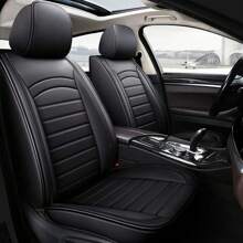 2024 Car Seat Covers Premium Waterproof Faux Leather Cushion Breathable Universal Accessories Fit SUV Truck Sedan Automotive Vehicle Auto Interior Protector Full Set Compatible With Most Vehicles
