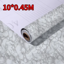 10M Sticky Back Self Adhesive Vinyl Film Worktop Cupboard Door Sticker Wallpaper - Light Grey - View 4