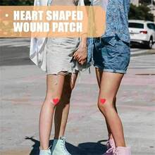 10pcs/Set Red Heart Band Aid Waterproof Breathable Wound Plasters Heart Shaped Skin Patch Concert Body Stickers - Red - View 5