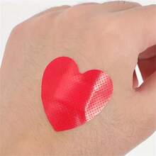 10pcs/Set Red Heart Band Aid Waterproof Breathable Wound Plasters Heart Shaped Skin Patch Concert Body Stickers - Red - View 2